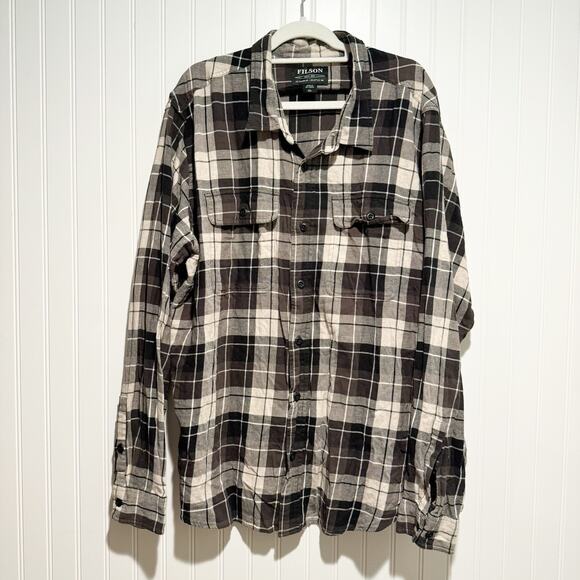 Filson Other - Filson Plaid Scout Shirt Black Gray Mens XXL